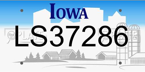 LS37286 Iowa License Plate