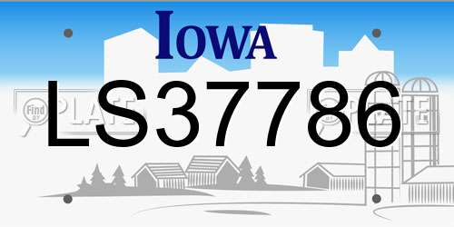 LS37786 Iowa License Plate