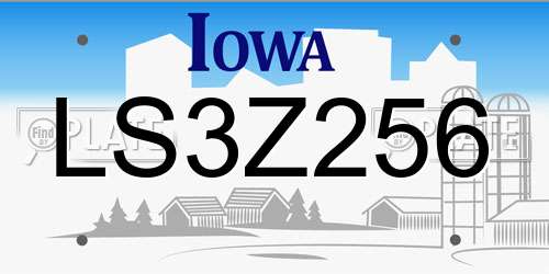 LS3Z256 Iowa License Plate