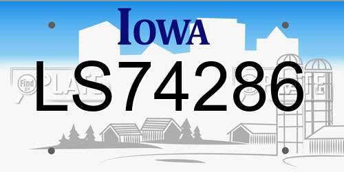 LS74286 Iowa License Plate