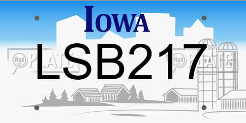LSB217 Iowa License Plate