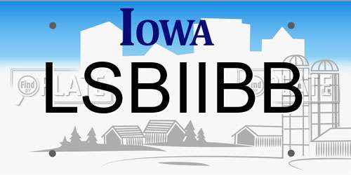 LSBIIBB Iowa License Plate