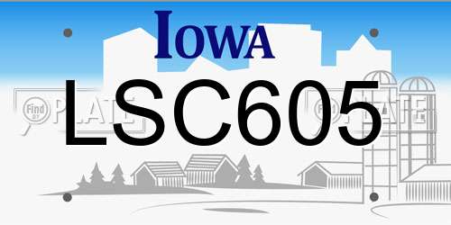 LSC605 Iowa License Plate