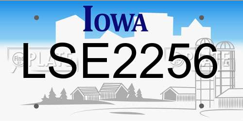LSE2256 Iowa License Plate