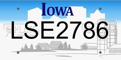 LSE2786 Iowa License Plate