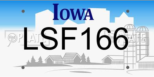LSF166 Iowa License Plate