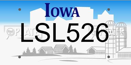 LSL526 Iowa License Plate