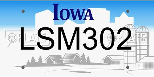 LSM302 Iowa License Plate