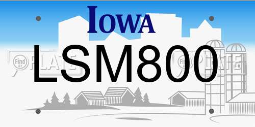 LSM800 Iowa License Plate