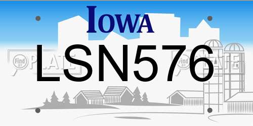 LSN576 Iowa License Plate