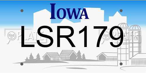 LSR179 Iowa License Plate