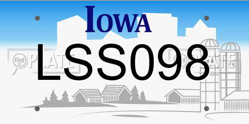 LSS098 Iowa License Plate
