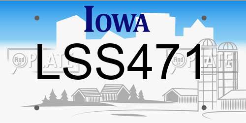 LSS471 Iowa License Plate