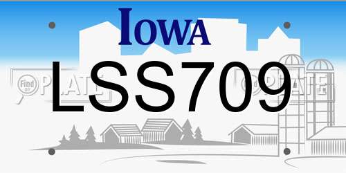 LSS709 Iowa License Plate