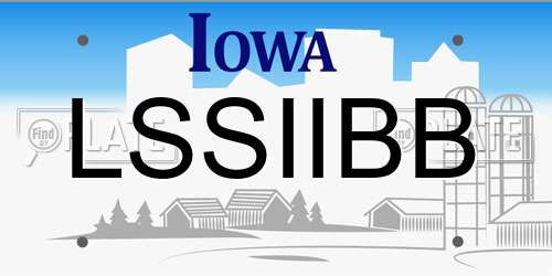 LSSIIBB Iowa License Plate