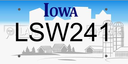 LSW241 Iowa License Plate