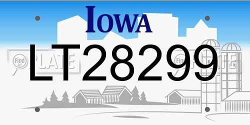 LT28299 Iowa License Plate