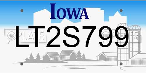 LT2S799 Iowa License Plate