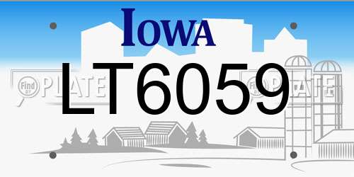 LT6059 Iowa License Plate