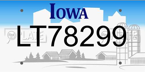 LT78299 Iowa License Plate