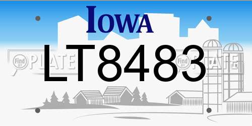 LT8483 Iowa License Plate