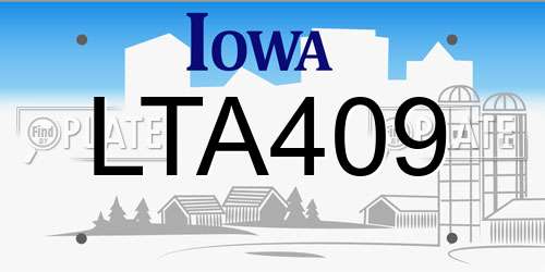 LTA409 Iowa License Plate