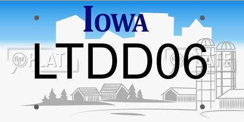 LTDD06 Iowa License Plate