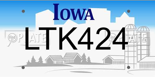 LTK424 Iowa License Plate