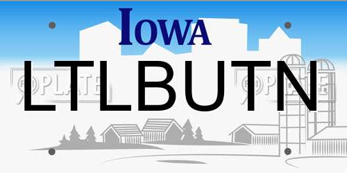 LTLBUTN Iowa License Plate