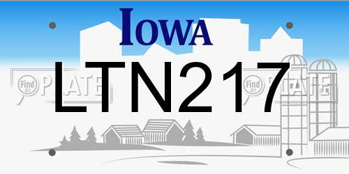 LTN217 Iowa License Plate