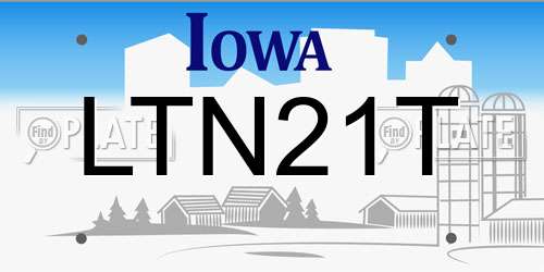 LTN21T Iowa License Plate