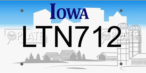 LTN712 Iowa License Plate