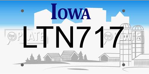 LTN717 Iowa License Plate