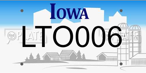 LTO006 Iowa License Plate