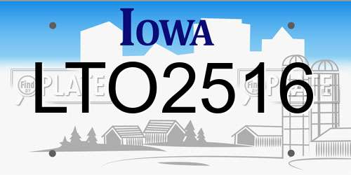 LTO2516 Iowa License Plate