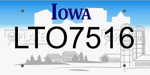 LTO7516 Iowa License Plate