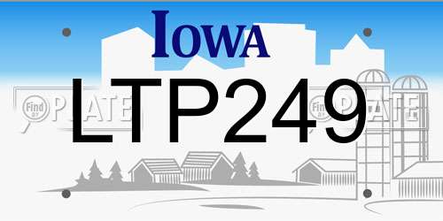 LTP249 Iowa License Plate
