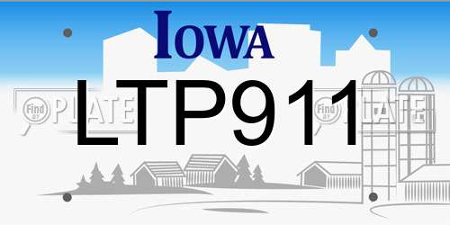 LTP911 Iowa License Plate