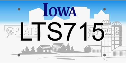 LTS715 Iowa License Plate