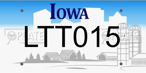 LTT015 Iowa License Plate
