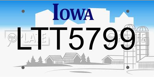 LTT5799 Iowa License Plate