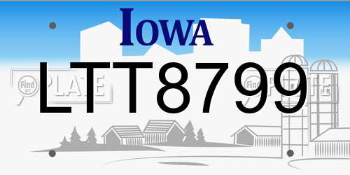 LTT8799 Iowa License Plate