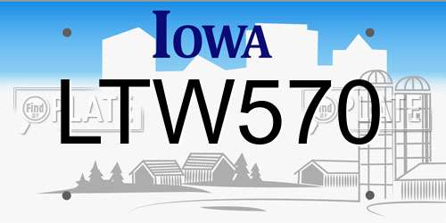 LTW570 Iowa License Plate