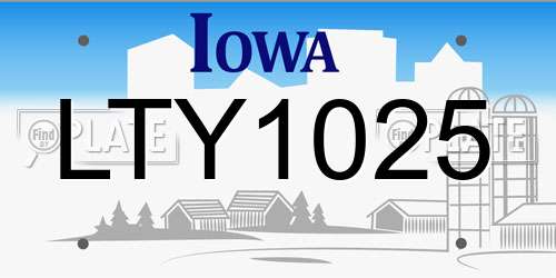 LTY1025 Iowa License Plate