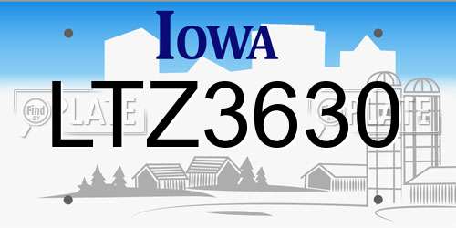 LTZ3630 Iowa License Plate