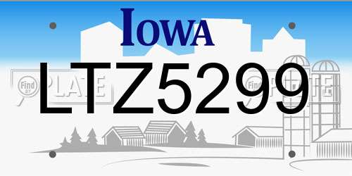 LTZ5299 Iowa License Plate