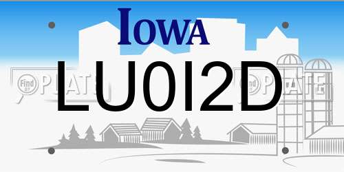 LU0I2D Iowa License Plate