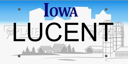 LUCENT Iowa License Plate