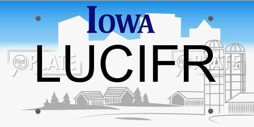 LUCIFR Iowa License Plate