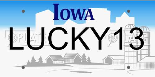 LUCKY13 Iowa License Plate